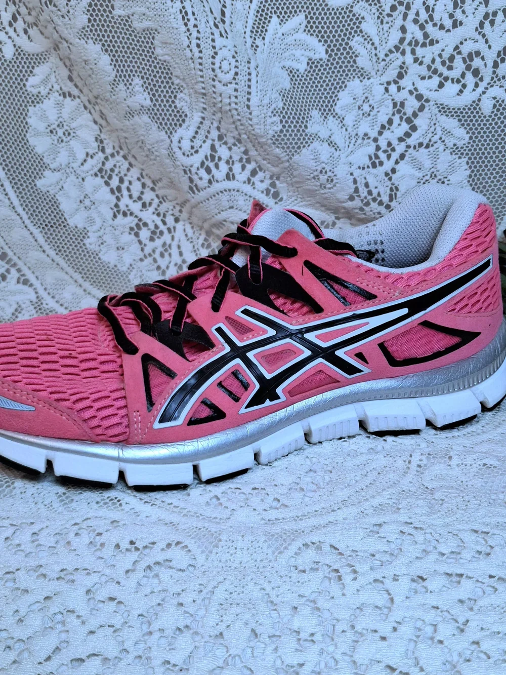 ASICS Womens Gel-Blur33 Bright Pink/zblack Lace-Up Running Sneakers Size 8